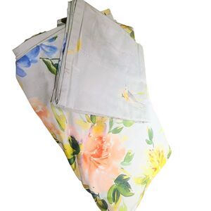 CUDDLEDOWN #5 Twin 1 Duvet Cover 1 Pillowcase Sage Blue All Over Birds Flowers